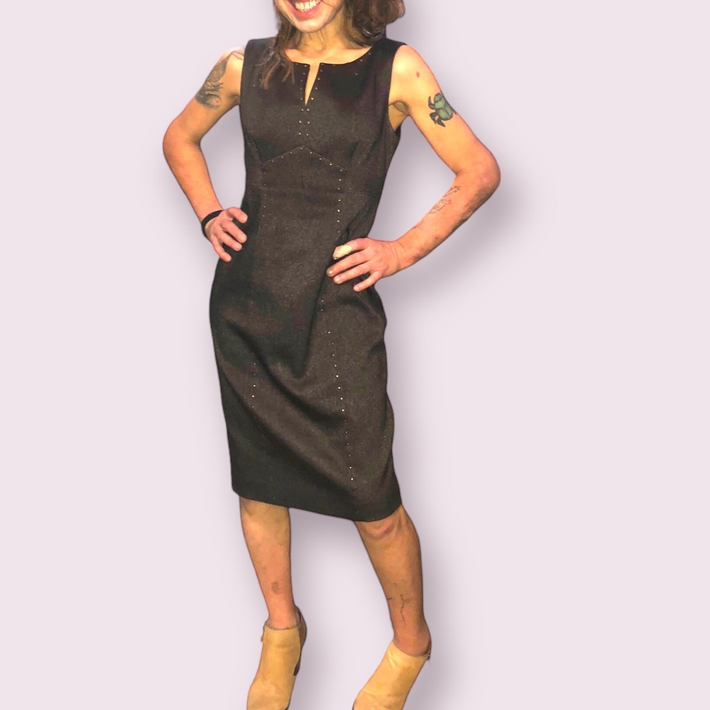 Anne Klein studded midi sheath dress  - size 6